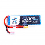 BATERIA LIPO ULTRA 7.4V 2S 5200MAH 30C / 60C COM PLUG XT60 PARA DRONES / AUTOMODELOS / ETC LEÃO LB5200LP2_XT60